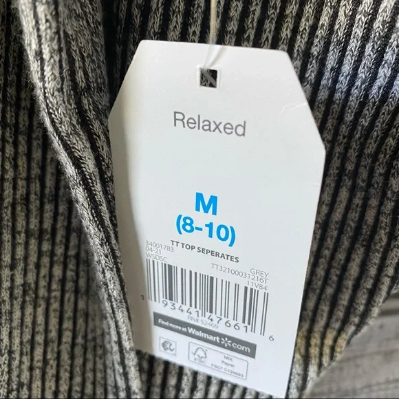 NWT Time and Tru Relaxed Long-Sleeved Top Size M - Picture 9 of 11